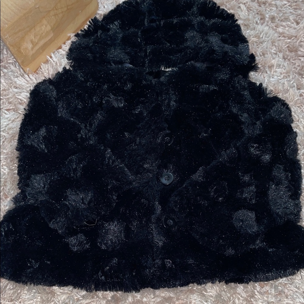 Toddler Black Faux Fur Jacket